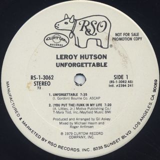 Leroy Hutson / Unforgettable label