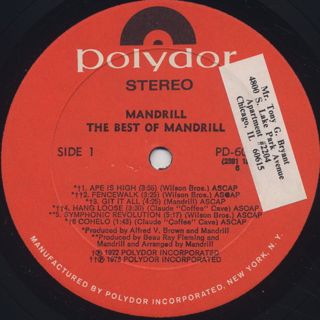 Mandrill / The Best Of Mandrill label