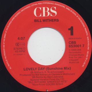 Bill Withers / Lovely Day(Sunshine Mix) label