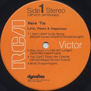 Love Peace & Happiness / Here 'Tis label