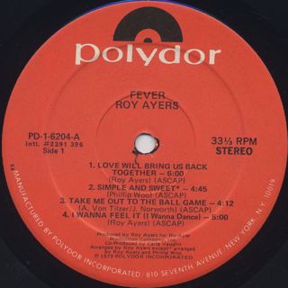 Roy Ayers / Fever (LP), Polydor | 中古レコード通販 大阪 Root Down