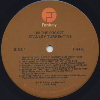 Stanley Turrentine / In The Pocket label