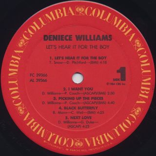 Deniece Williams / Let's Hear It For The Boy label