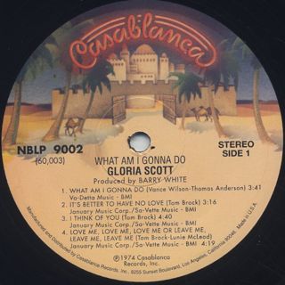 Gloria Scott / What Am I Gonna Do label