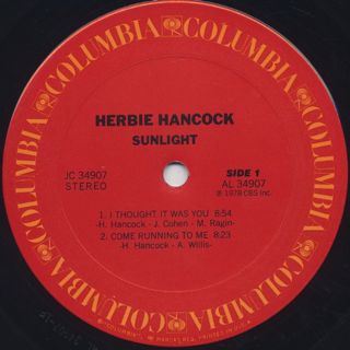 Herbie Hancock / Sunlight label