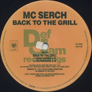 Mc Serch / Back To The Grill label