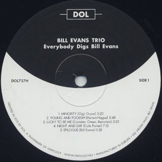 Bill Evans Trio / Everybody Digs label