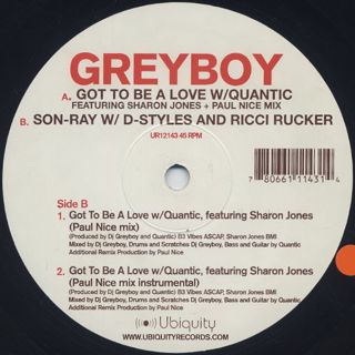 Greyboy / Got To Be A Love / Son-Ray label