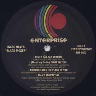 Isaac Hayes / Black Moses label