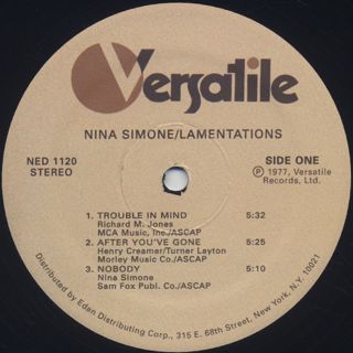 Nina Simone / Lamentations label