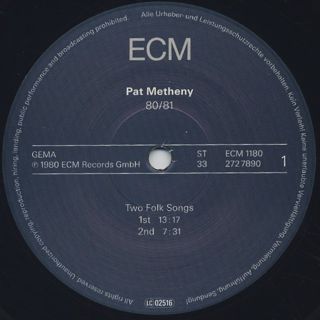 Pat Metheny / 80/81 label