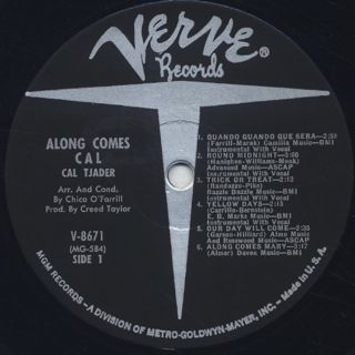 Cal Tjader / Along Comes Cal label