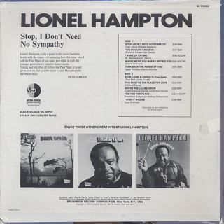 Lionel Hampton / Stop! I Don't Need No Sympathy! back