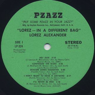 Lorez Alexandria / In A Different Bag label