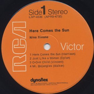 Nina Simone / Here Comes The Sun label
