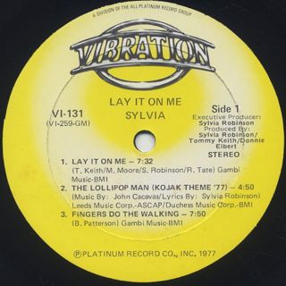 Sylvia / Lay It On Me label