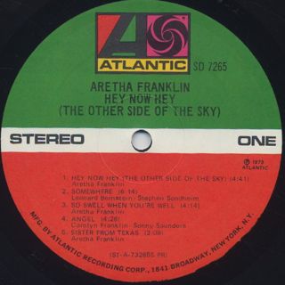 Aretha Franklin / Hey Now Hey(The Other Side Of The Sky) label