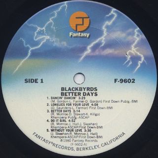 Blackbyrds / Better Days label