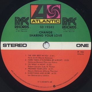 Change / Sharing Your Love label