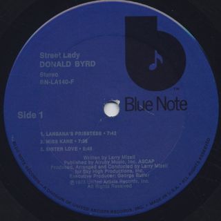Donald Byrd / Street Lady label