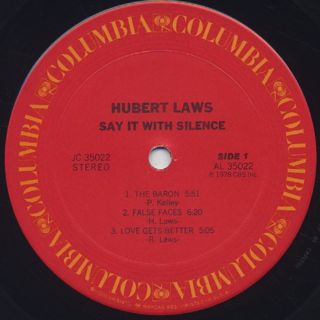 Hubert Laws / Say It With Silence label