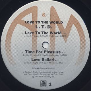 L.T.D. / Love To The World label