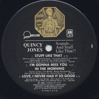 Quincy Jones / Sounds ... And Stuff Like That!! label