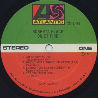 Roberta Flack / Quiet Fire label