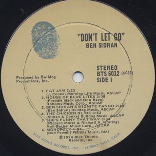 Ben Sidran – Don't Let Go - 12