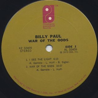 Billy Paul / War Of The Gods label
