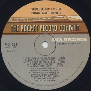 Brian And Brenda / Supersonic Lover label