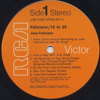 Jose Feliciano / 10 To 23 label