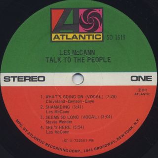 Les McCann / Talk To The People label