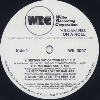 William Bell / On A Roll label