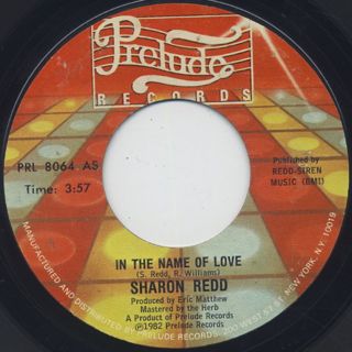 Sharon Redd / In The Name Of Love c/w Never Give You Up back
