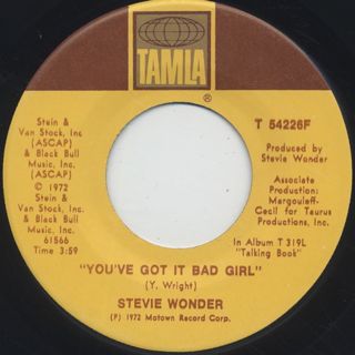Stevie Wonder / Superstition c/w You've Got It Bad Girl ② back