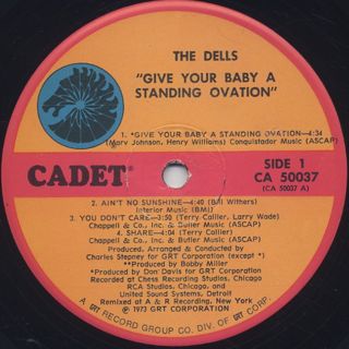 Dells / Give Your Baby A Standing Ovation label