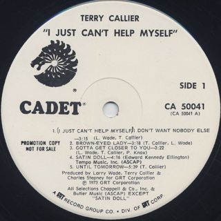 Terry Callier / I Just Can't Help Myself label