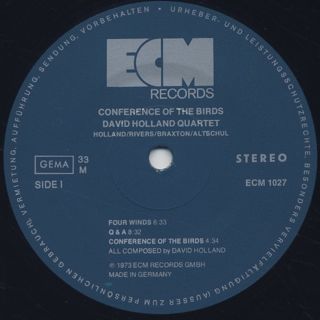 David Holland Quartet / Conference Of The Birds label