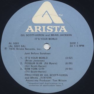 Gil Scott Heron And Brian Jackson / It's Your World label