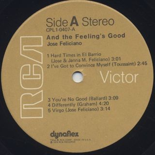 Jose Feliciano / And The Feeling's Good label