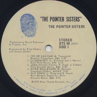 Pointer Sisters / S.T. label