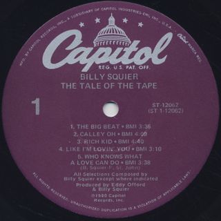Billy Squier /  The Tale Of The Tape label