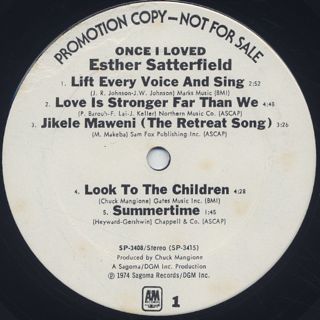 Esther Satterfield / Once I Loved label