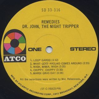 Dr. John The Night Tripper / Remedies label