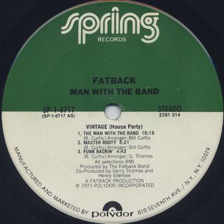 Fatback / Man With The Band label