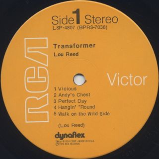 Lou Reed / Transformer label