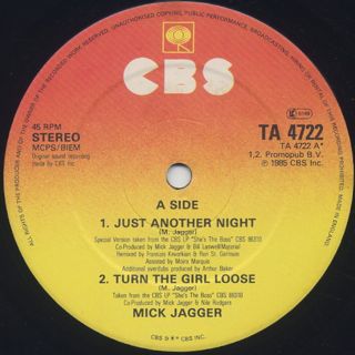 Mick Jagger / Just Another Night label