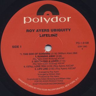 Roy Ayers Ubiquity / Lifeline label