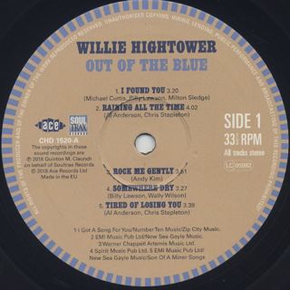 Willie Hightower / Out Of The Blue label